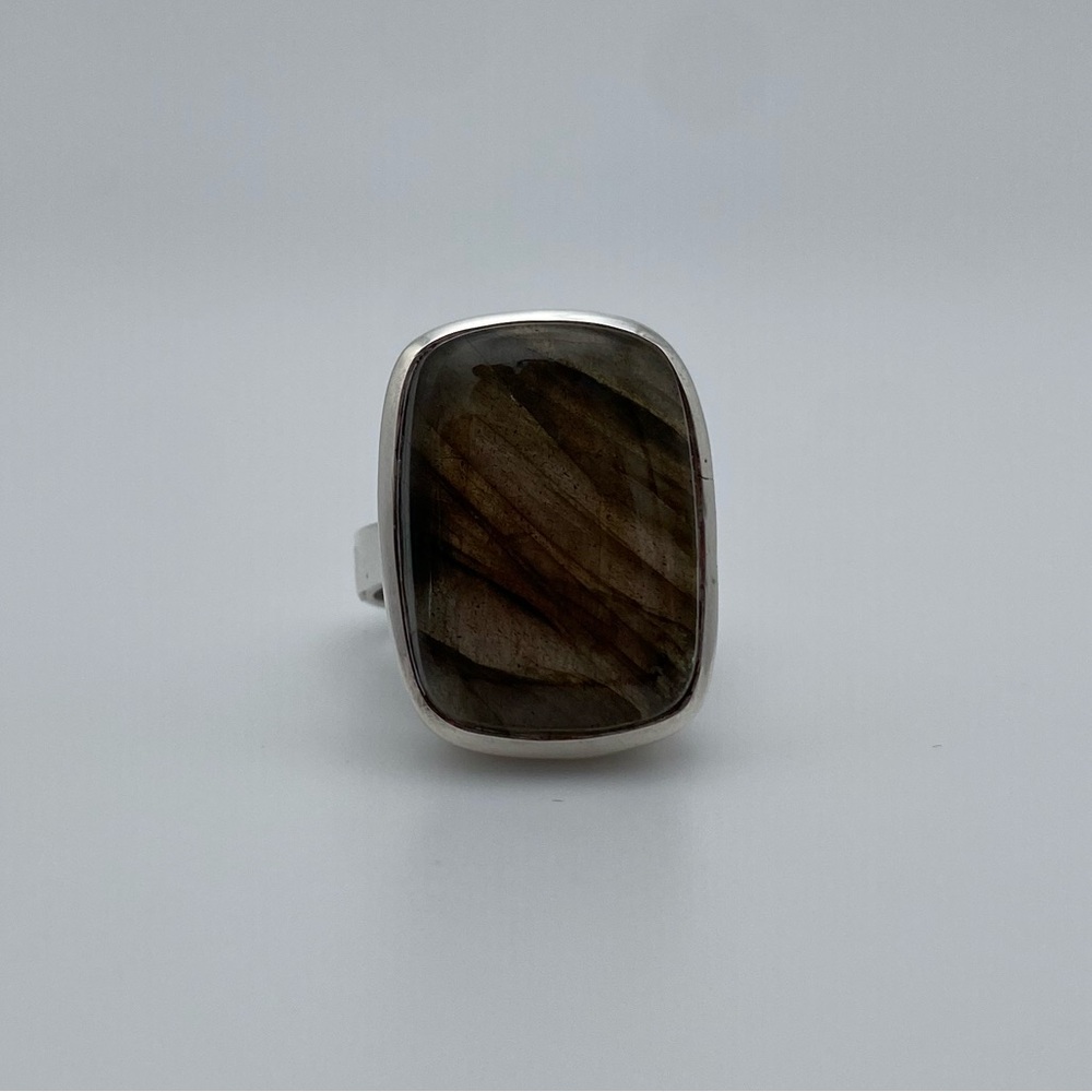 Sterling Silver 925 Chunky Gemstone Ring Size 8.25